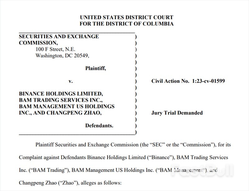 濫用客戶資金、欺詐交易等!幣安和趙長鵬遭美國SEC起訴,比特幣閃崩,數字貨幣一天11萬人爆倉_1 濫用客戶資金、欺詐交易等!幣安和趙長鵬遭美國SEC起訴,比特幣閃崩,數字貨幣一天11萬人爆倉_1