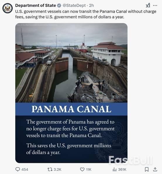 特朗普威胁奏效?美国宣布政府船只现可免费通过巴拿马运河_1 特朗普威胁奏效?美国宣布政府船只现可免费通过巴拿马运河_1