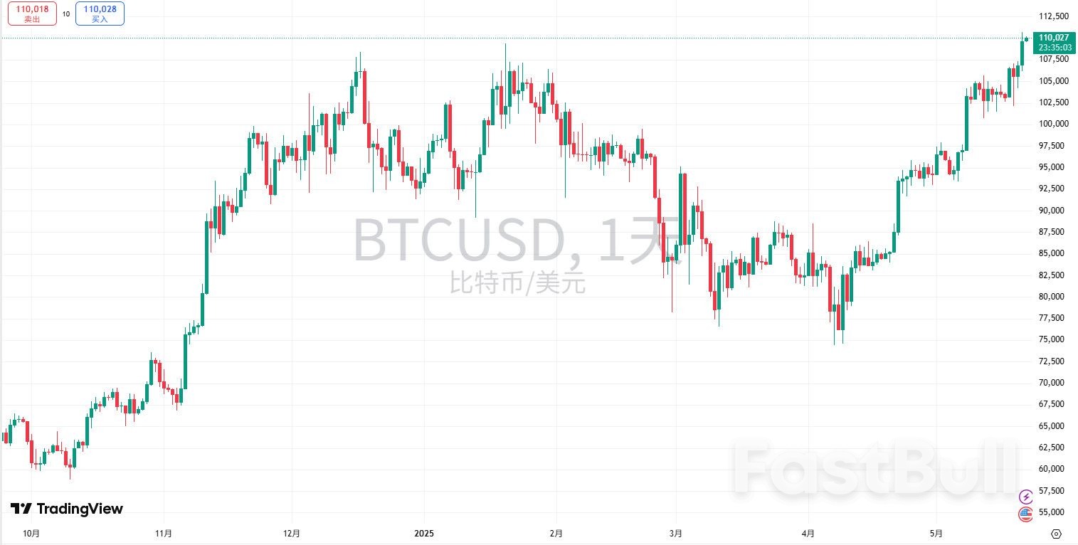 比特币价格上涨,首次突破110000美元_1 比特币价格上涨,首次突破110000美元_1