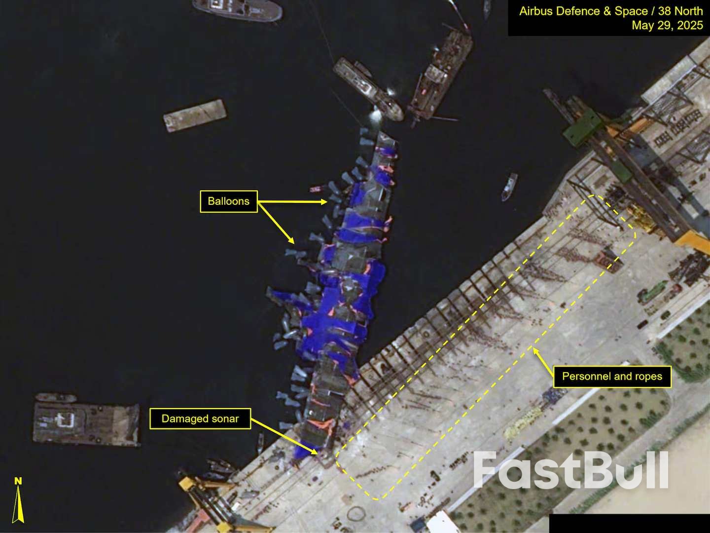 朝鲜事故驱逐舰已扶正,舰艏被切除_3 朝鲜事故驱逐舰已扶正,舰艏被切除_3