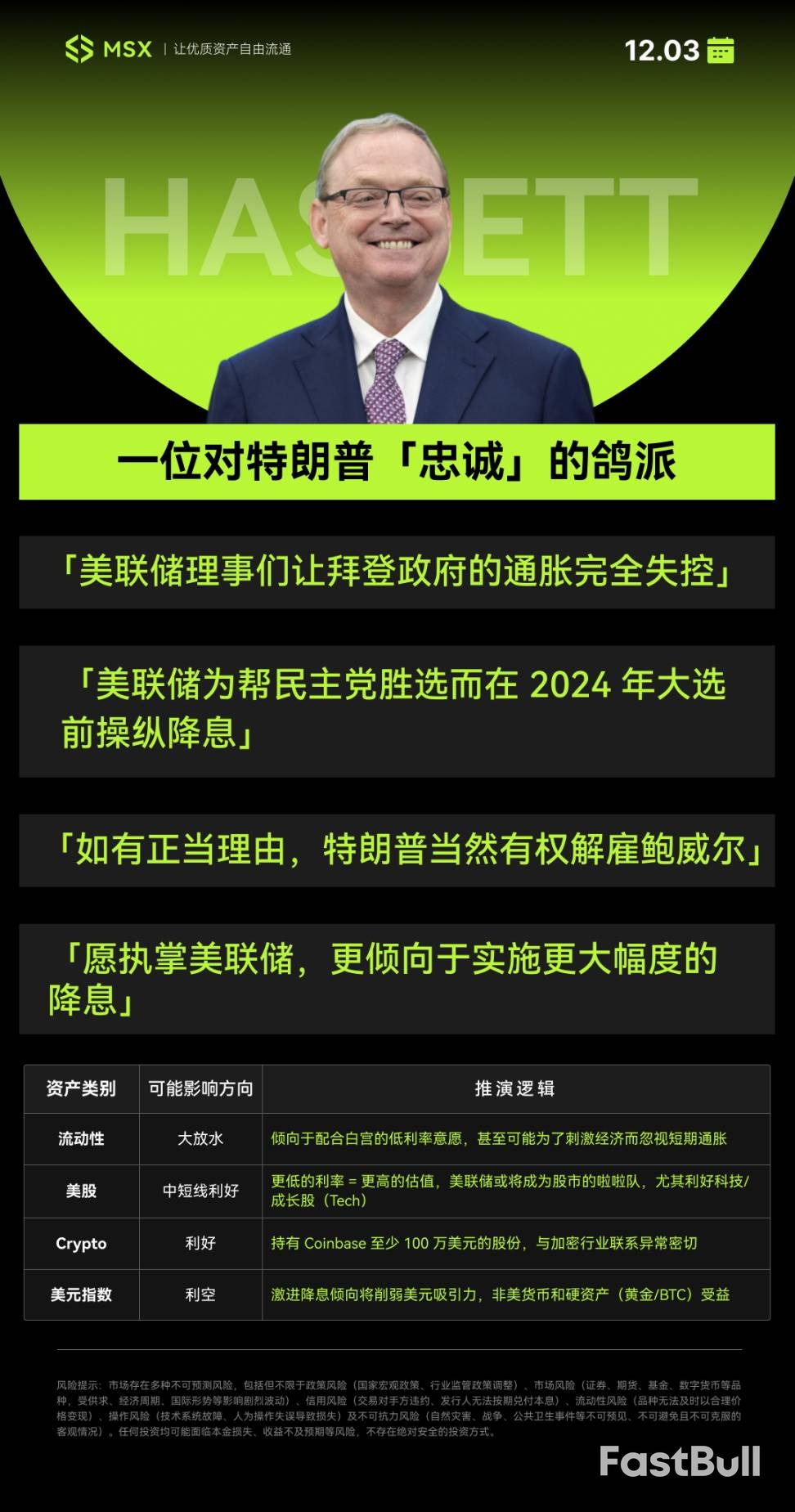 美联储新主席：哈塞特与特朗普的忠诚鸽派_3