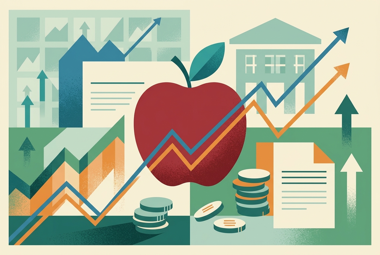 سعر سهم أبل على إيتورو: تحليل أداء AAPL وتوقعات عام 2026