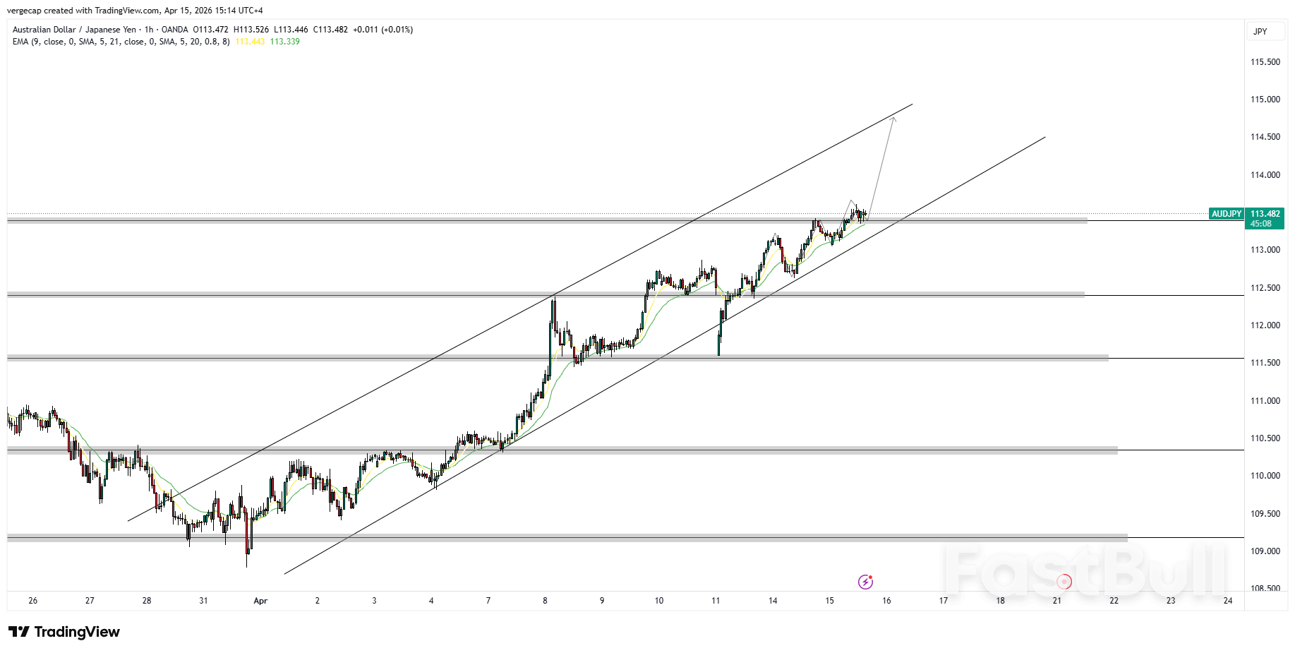 AUD/JPY 상승세는 아직 끝나지 않았습니다. 다음 목표가는 114.50일 수 있습니다.