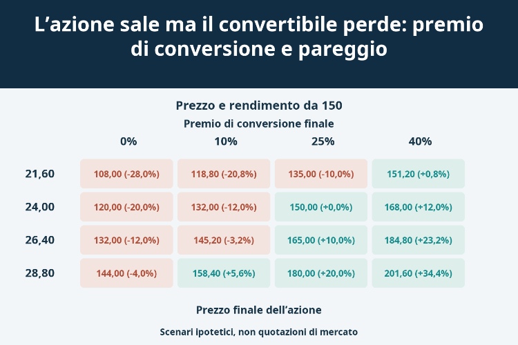 L’azione sale ma il convertibile perde: premio di conversione e pareggio_1 L’azione sale ma il convertibile perde: premio di conversione e pareggio_1