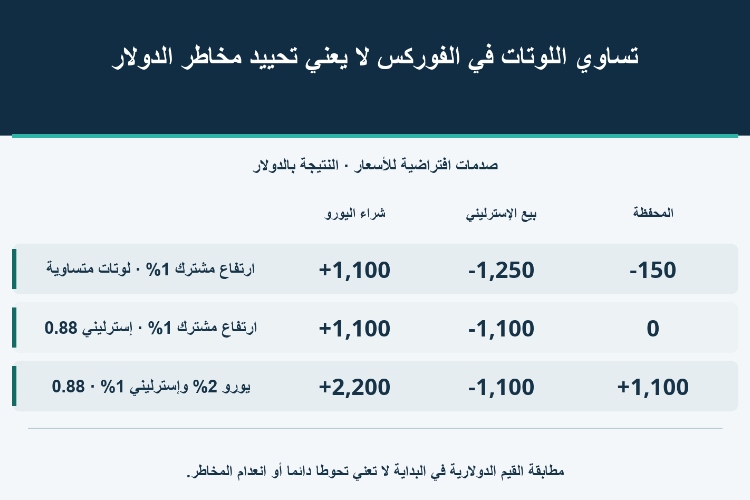 تساوي اللوتات في الفوركس لا يعني تحييد مخاطر الدولار_1 تساوي اللوتات في الفوركس لا يعني تحييد مخاطر الدولار_1