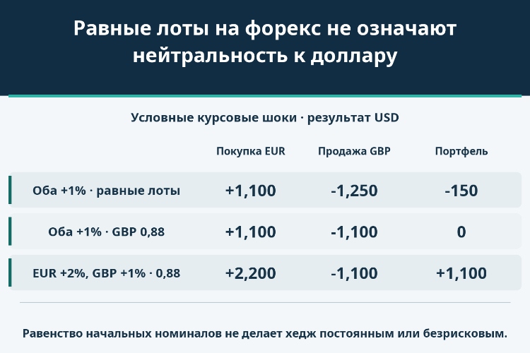 Равные лоты на форекс не означают нейтральность к доллару_1