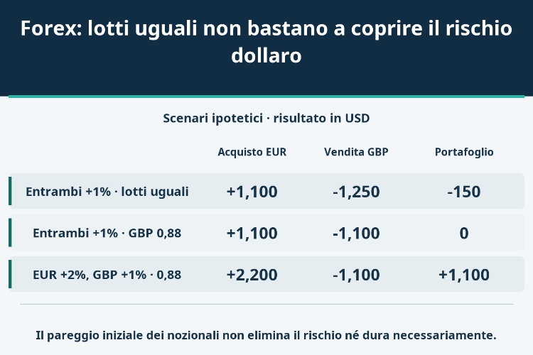 Forex: lotti uguali non bastano a coprire il rischio dollaro_1 Forex: lotti uguali non bastano a coprire il rischio dollaro_1