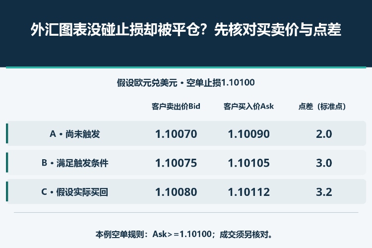 外汇图表没碰止损却被平仓?先核对买卖价与点差_1 外汇图表没碰止损却被平仓?先核对买卖价与点差_1