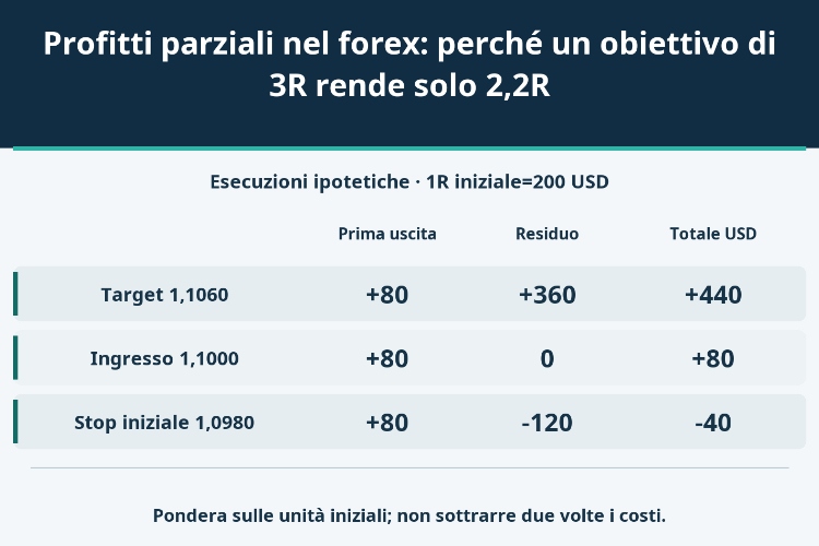 Profitti parziali nel forex: perché un obiettivo di 3R rende solo 2,2R_1 Profitti parziali nel forex: perché un obiettivo di 3R rende solo 2,2R_1