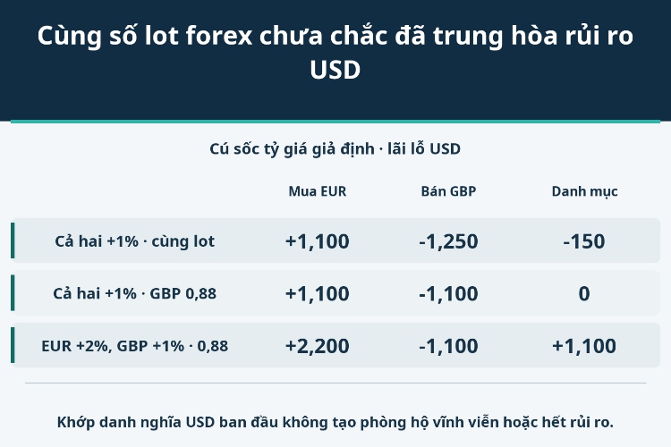 Cùng số lot forex chưa chắc đã trung hòa rủi ro USD_1 Cùng số lot forex chưa chắc đã trung hòa rủi ro USD_1