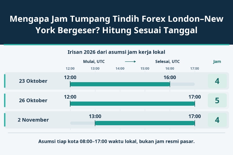 Mengapa Jam Tumpang Tindih Forex London–New York Bergeser? Hitung Sesuai Tanggal_1