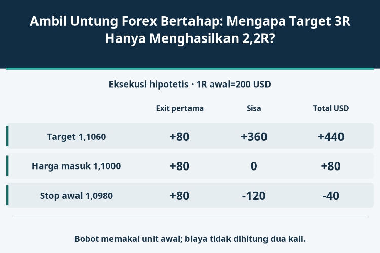 Ambil Untung Forex Bertahap: Mengapa Target 3R Hanya Menghasilkan 2,2R?_1 Ambil Untung Forex Bertahap: Mengapa Target 3R Hanya Menghasilkan 2,2R?_1