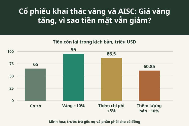 Cổ phiếu khai thác vàng và AISC: Giá vàng tăng, vì sao tiền mặt vẫn giảm?_1 Cổ phiếu khai thác vàng và AISC: Giá vàng tăng, vì sao tiền mặt vẫn giảm?_1