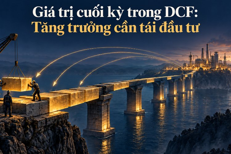 Giá trị cuối kỳ trong DCF: Tăng trưởng cần tái đầu tư_1 Giá trị cuối kỳ trong DCF: Tăng trưởng cần tái đầu tư_1