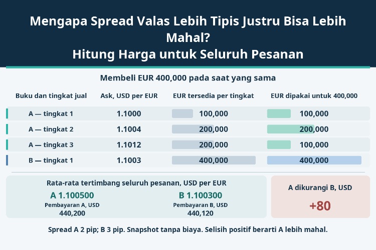 Mengapa Spread Valas Lebih Tipis Justru Bisa Lebih Mahal? Hitung Harga untuk Seluruh Pesanan_1 Mengapa Spread Valas Lebih Tipis Justru Bisa Lebih Mahal? Hitung Harga untuk Seluruh Pesanan_1